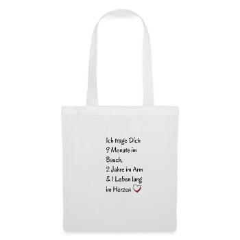 Geburtsgeschenk T-shirt & Geschenk - Stoffbeutel - Weiß - Vorne