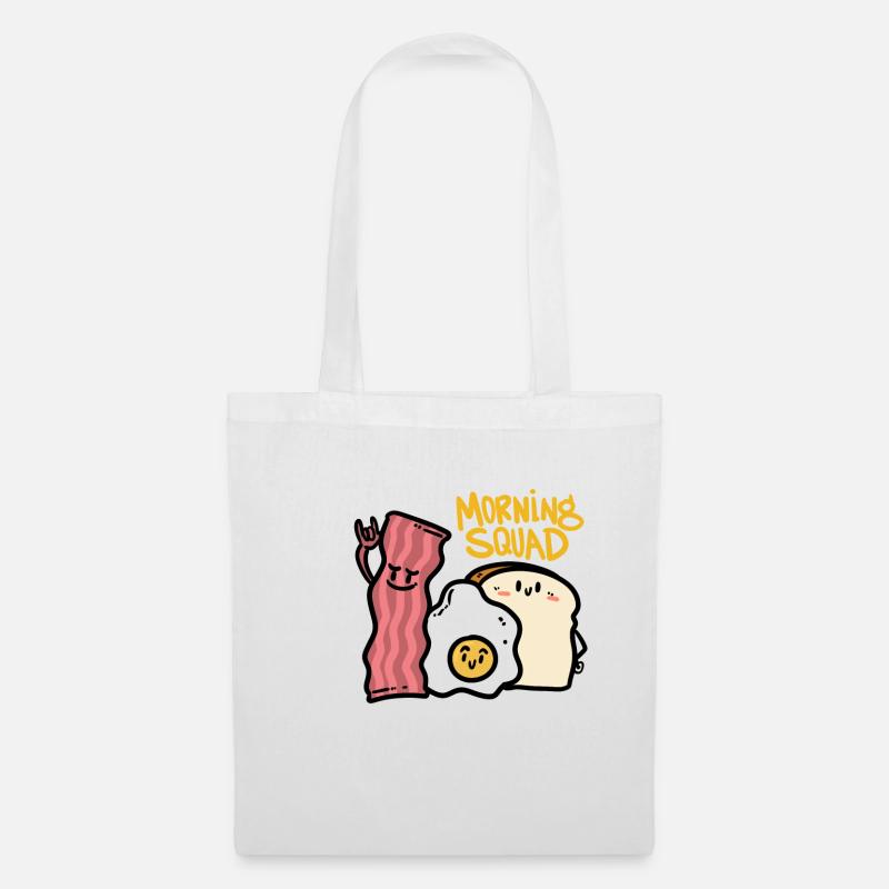 Morning Squad , Bacon ,Ei und Brot - Stoffbeutel - Weiß
