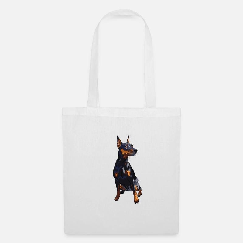 Zwergpinscher - Stoffbeutel - Weiß