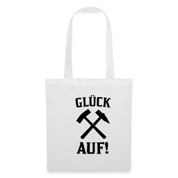 Glück Auf Bergbau Geschenkidee - Stoffbeutel - Weiß - Vorne