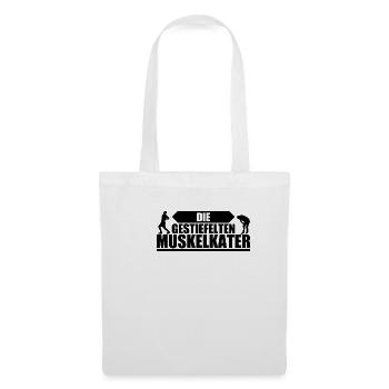 Wettkampf Team Shirt| die gestiefelten Muskelkater - Stoffbeutel - Weiß - Vorne