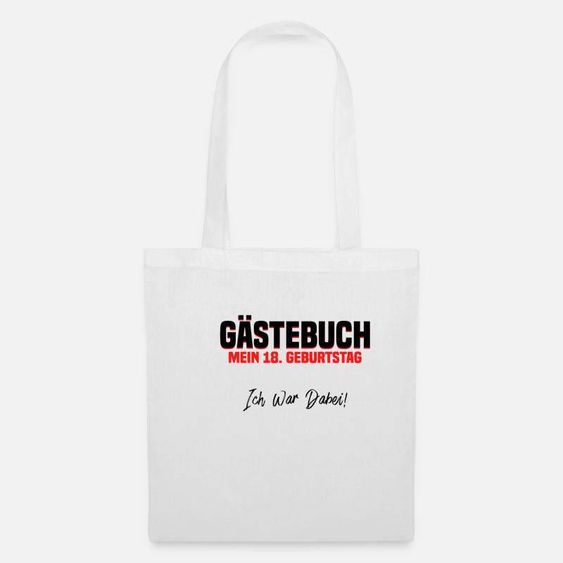 18. Geburtstag Shirt Gästebuch Geschenk - Stoffbeutel - Weiß