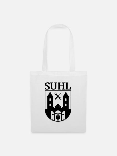 Suhl Emblem mit Simson Star Sperber Habicht - Stoffbeutel - Weiß