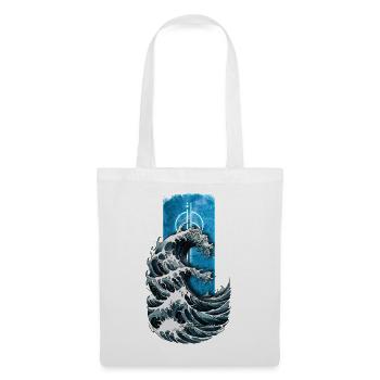 Ocean's Fury: Design der großen Meereswelle - Stoffbeutel - Weiß - Vorne