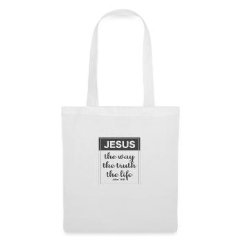 Christlicher Bibelvers Jesus, der Weg, die Wahrheit, - Stoffbeutel - Weiß - Vorne