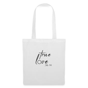Christian Design True Love Jean 3 verset 16 - Sac en tissu - blanc - Devant