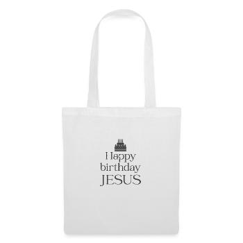 Christliches Weihnachtsdesign Alles Gute zum Geburtstag Jesus - Stoffbeutel - Weiß - Vorne