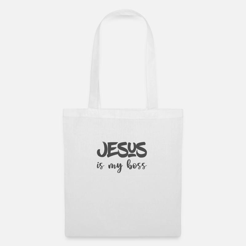 Christian Design Jesus ist mein Chef - Stoffbeutel - Weiß