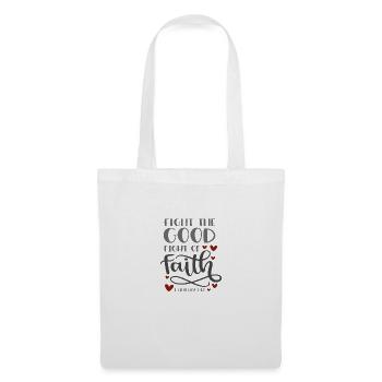 Christian Design Bon combat de la foi - Sac en tissu - blanc - Devant