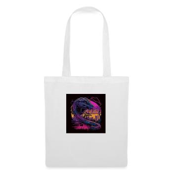 Camel with neon colors, synthwave / 80s - Tote Bag - white - Front
