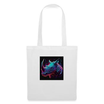 Rhinoceros with neon colors, synthwave / 80s - Tote Bag - white - Front
