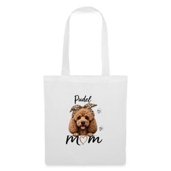 Pudel Mom – Geschenk für Pudel-Liebhaber - Stoffbeutel - Weiß - Vorne