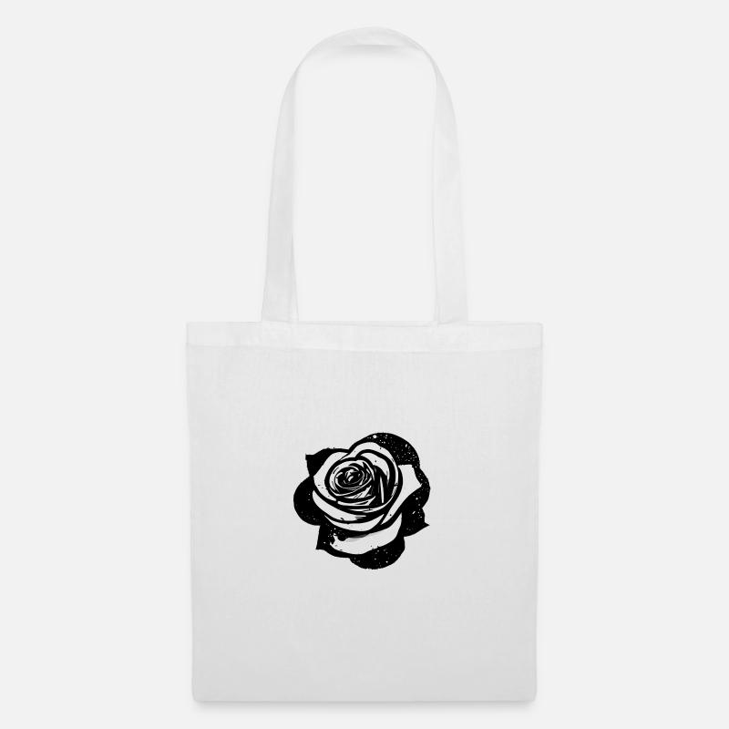 Rose - Stoffbeutel - Weiß