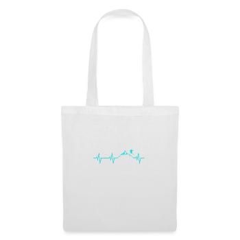 Ski Heartbeat Mountains Ski ECG Cadeau Tshirt - Sac en tissu - blanc - Devant