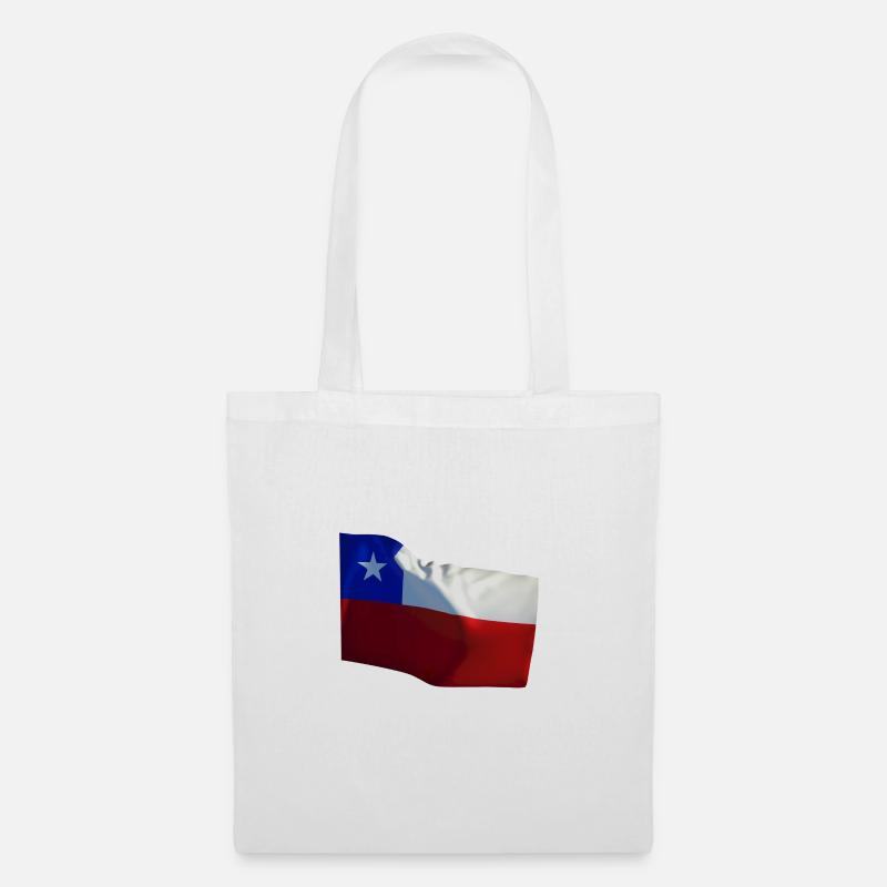 Chile Länder Fahne Flagge - Stoffbeutel - Weiß