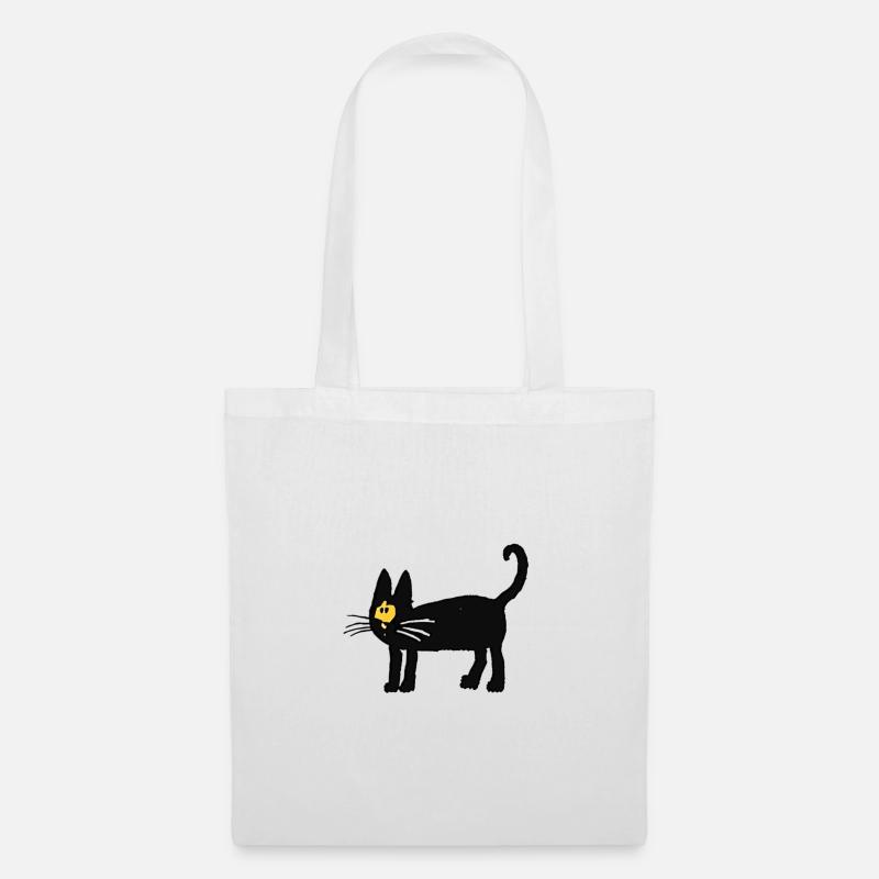 Die schwarze Katze - Stoffbeutel - Weiß