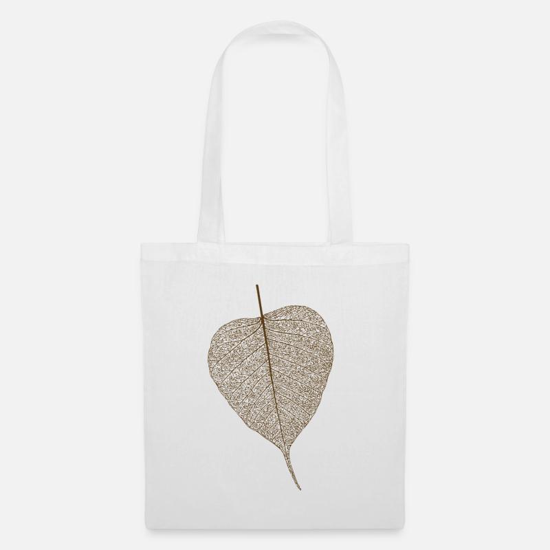 leaf tree forest skeleton pattern nerve love heart - Tote Bag - white