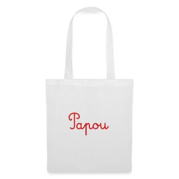 PAPOU. PAPA. FÊTE DES PÈRES. BONNE FÊTE PAPA - Sac en tissu - blanc - Devant