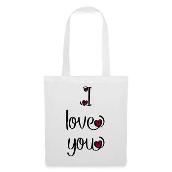I love you - Stoffbeutel - Weiß - Vorne