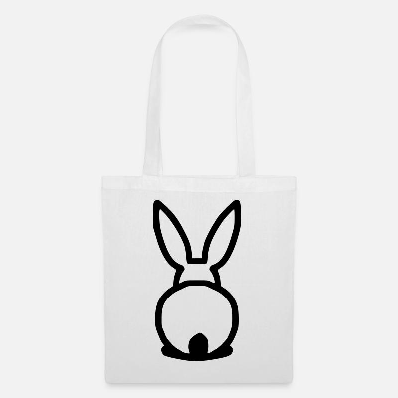 cute rabbit from behind - Tote Bag - white