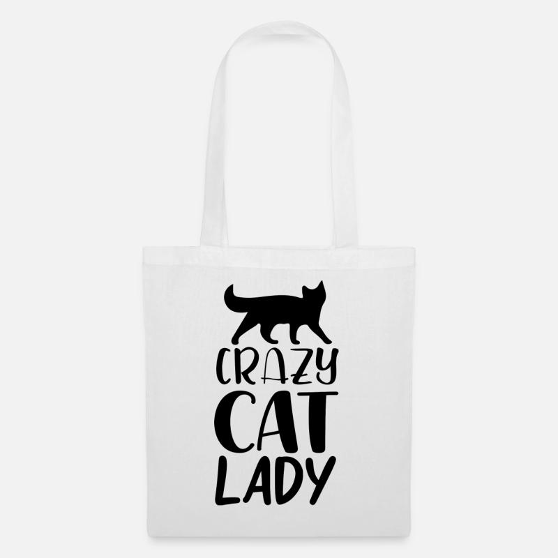 Crazy Cat Lady - Stoffbeutel - Weiß