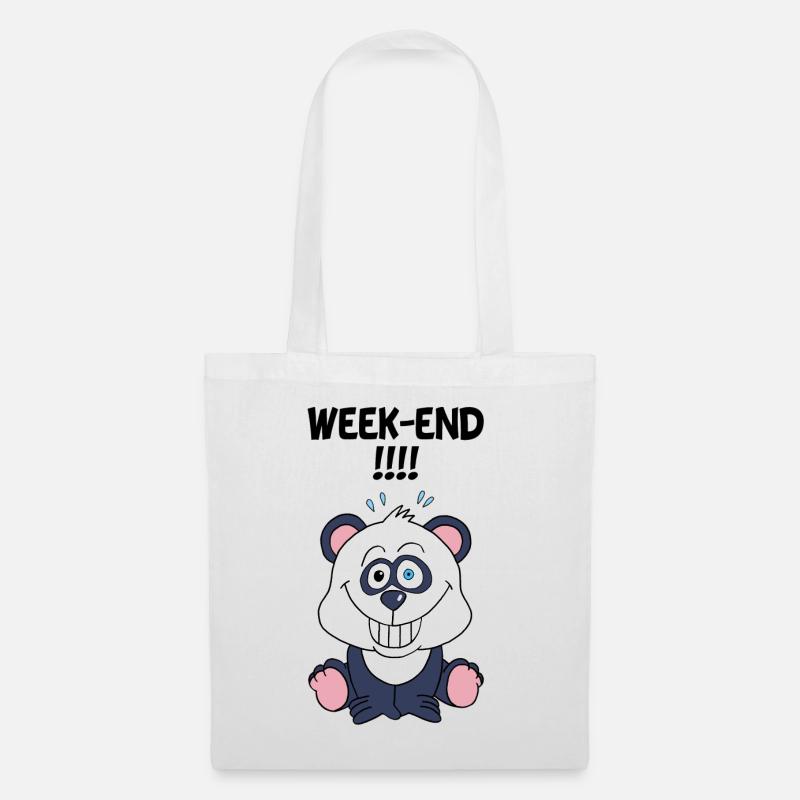 Panda-Wochenende - Stoffbeutel - Weiß
