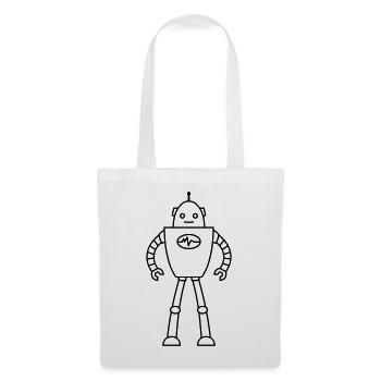 Roboter aus der Zukunft – KI Sci-Fi Nerd Shirt - Stoffbeutel - Weiß - Vorne