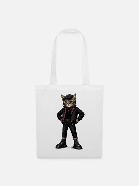 UK Katze Ska-Reggae Rockmusik Ska-Punk - Stoffbeutel - Weiß