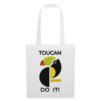 Abstrakter Tukan TOUCAN DO IT - Stoffbeutel - Weiß - Vorne