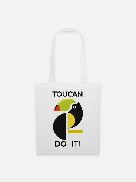 Abstrakter Tukan TOUCAN DO IT - Stoffbeutel - Weiß