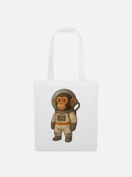 Affe als Astronaut – Weltraum-Abenteuer - Stoffbeutel - Weiß