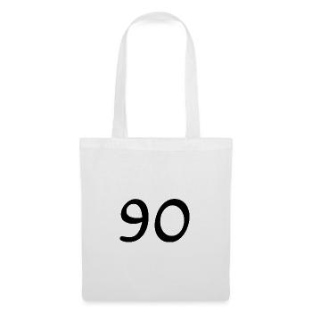 90. 90 ANS. 90e ANNIVERSAIRE. ANNIVERSAIRE 90 ANS. - Sac en tissu - blanc - Devant
