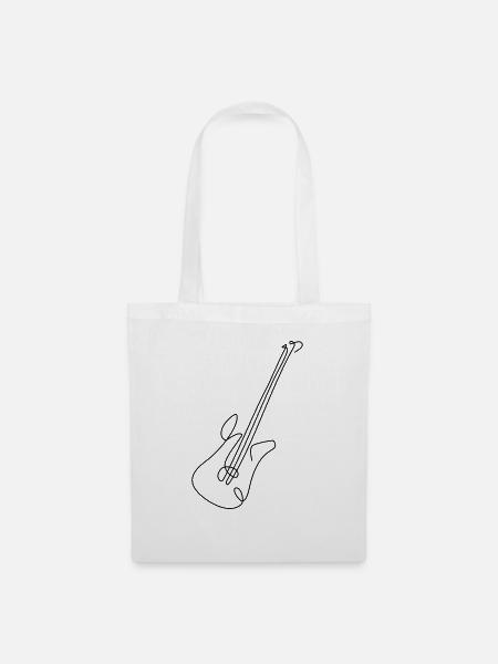 one line guitar - Stoffbeutel - Weiß