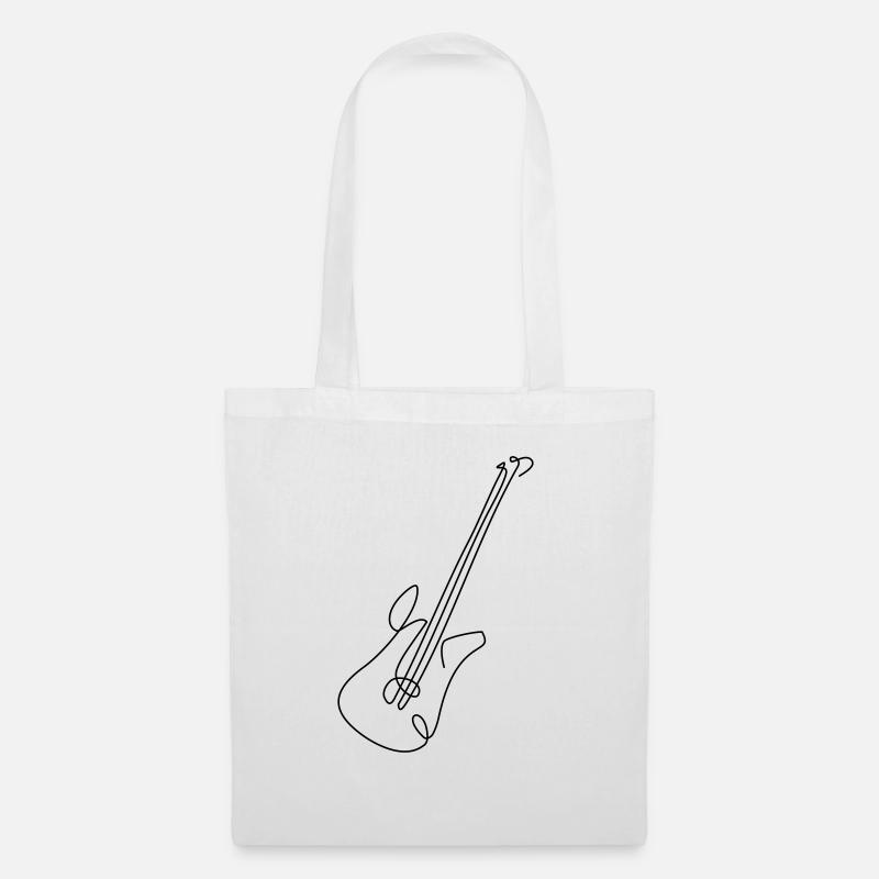 one line guitar - Stoffbeutel - Weiß