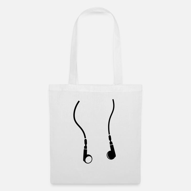 des écouteurs - Sac en tissu - blanc