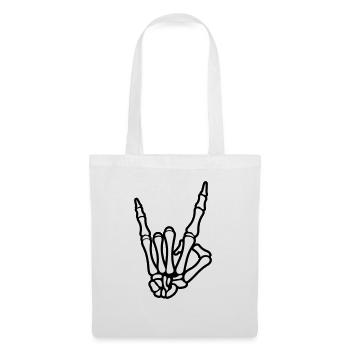 skull hand party symbol - Stoffbeutel - Weiß - Vorne