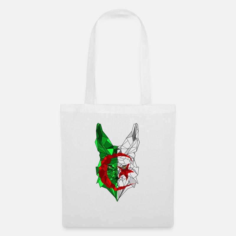 Fennec et drapeau de l'Algérie en polysphère 3 - Sac en tissu - blanc