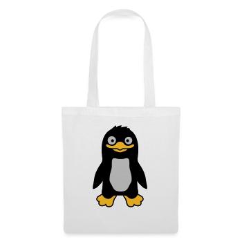 Lustiger ulkiger Pinguin grinst - Stoffbeutel - Weiß - Vorne