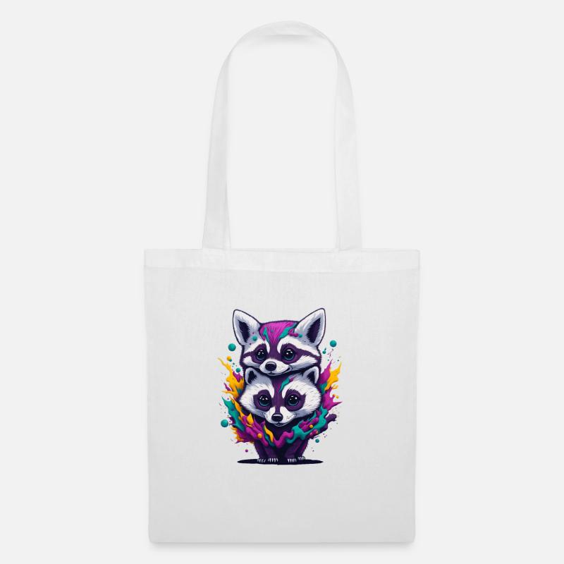 Racoon 3 - Stoffbeutel - Weiß