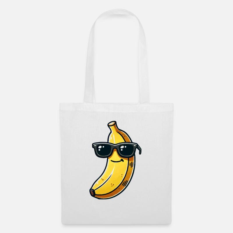 banane sonnenbrille comic - Stoffbeutel - Weiß