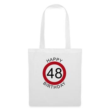 Joyeux anniversaire 48 anniversaire de signe de route - Sac en tissu - blanc - Devant