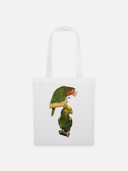 Amazonas-Papageien - Stoffbeutel - Weiß