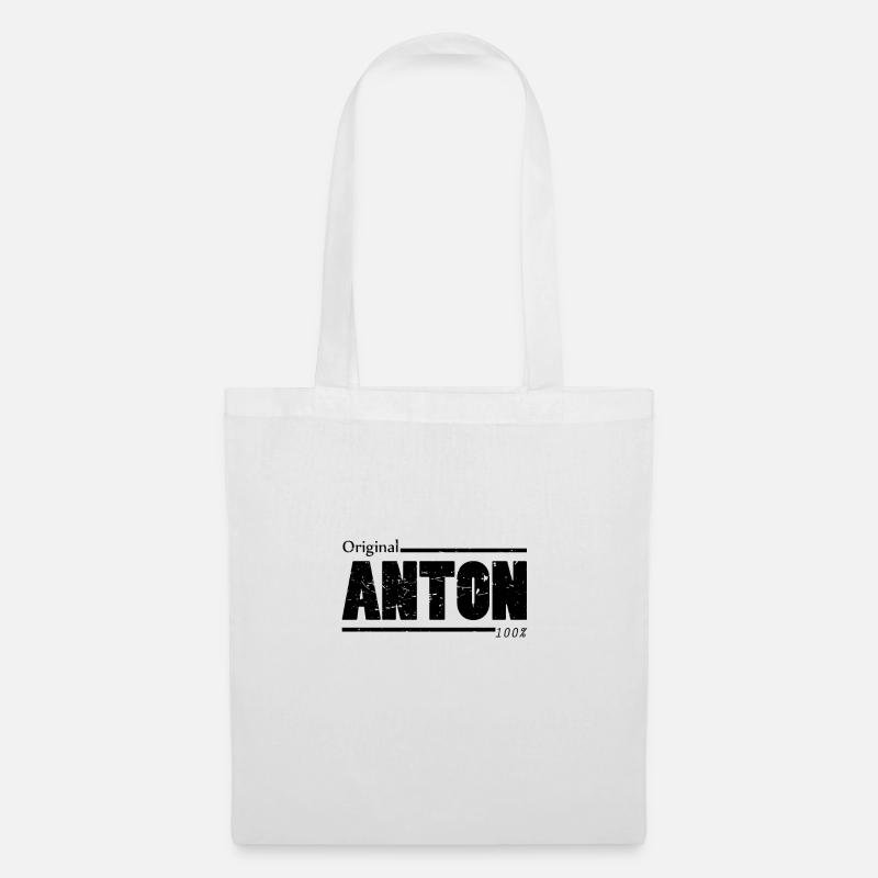 Anton T-Shirt Name Kind Geburtstag Geschenk - Stoffbeutel - Weiß