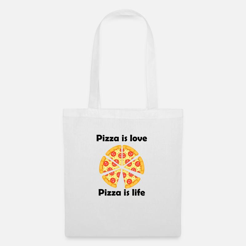 Pizza - Stoffbeutel - Weiß
