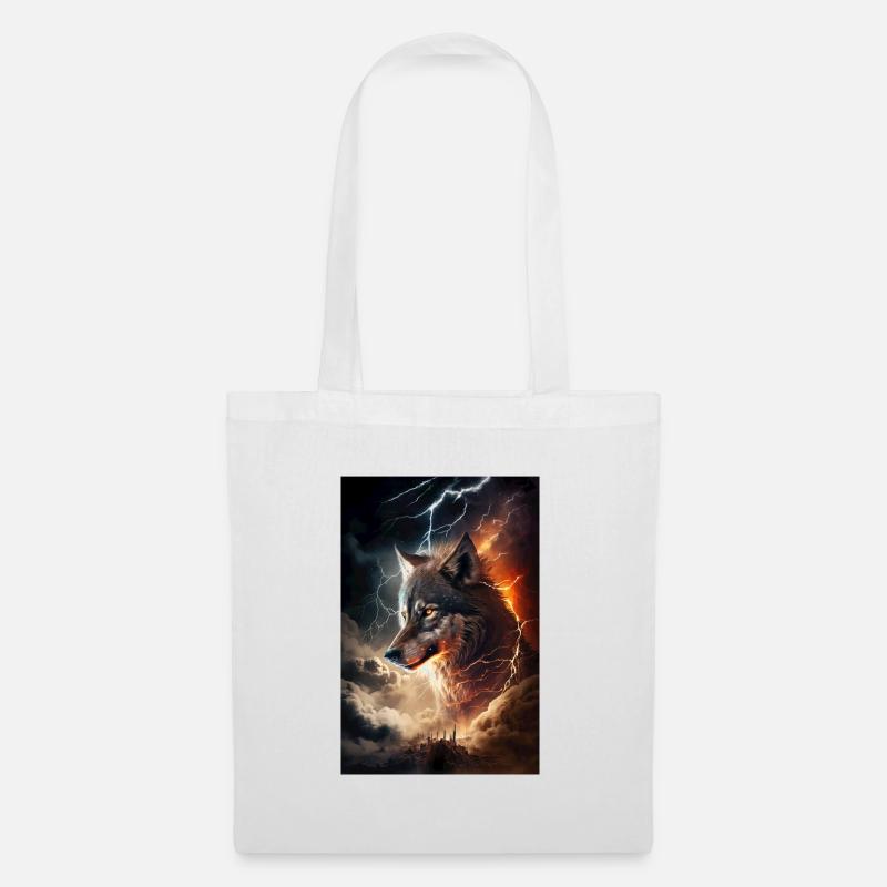 Wolf Blitz Thunder Epic Cool Epic Wolves - Sac en tissu - blanc