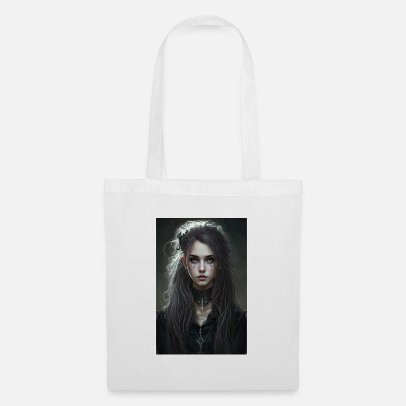 Gothic Mädchen Goth Girl - Stoffbeutel - Weiß