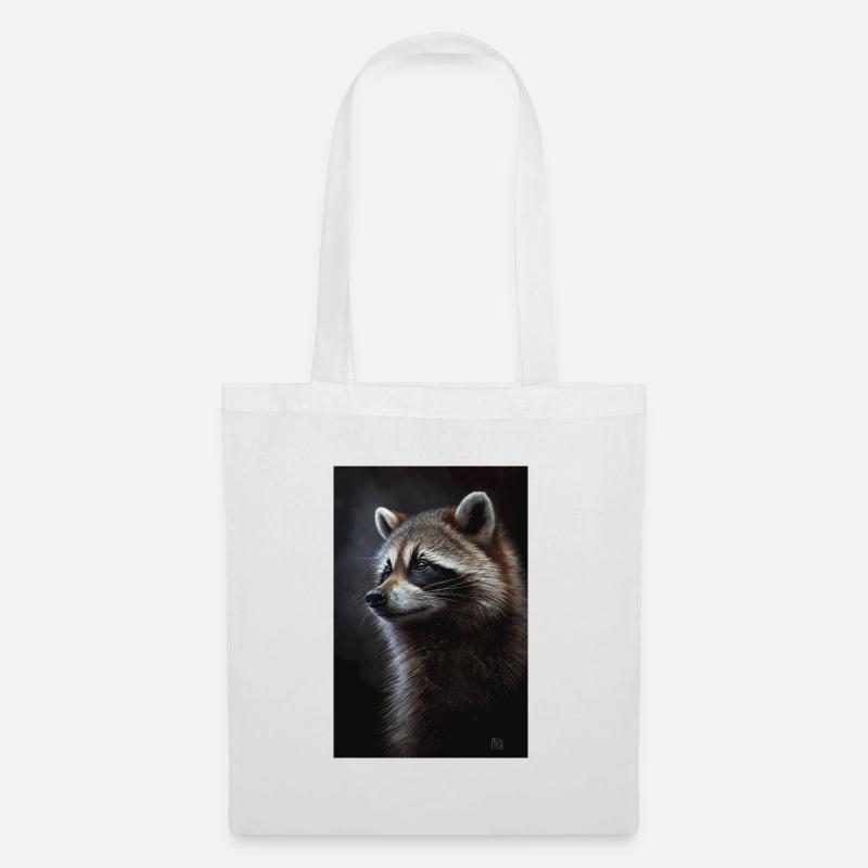 Waschbär - Stoffbeutel - Weiß