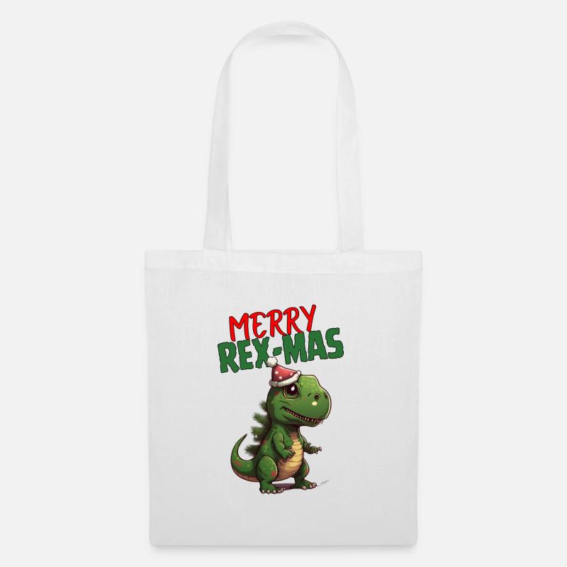 Merry Rex-Mas - Stoffbeutel - Weiß