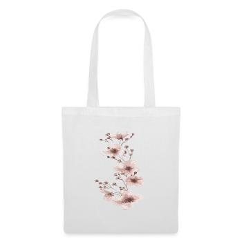 Pink flower cherry blossom sakura sticker - Tote Bag - white - Front