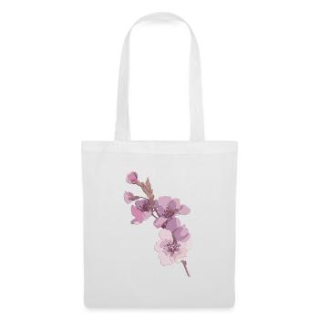 Japanese cherry blossom sakura motif sticker - Tote Bag - white - Front